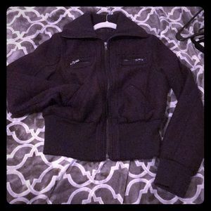 Dark Purple wool cropped coat